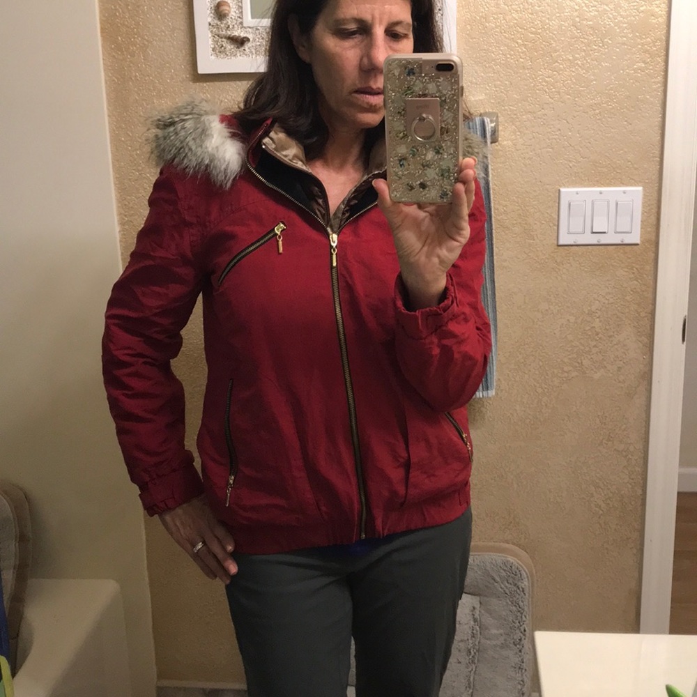 Jacket with a soft furry hood
